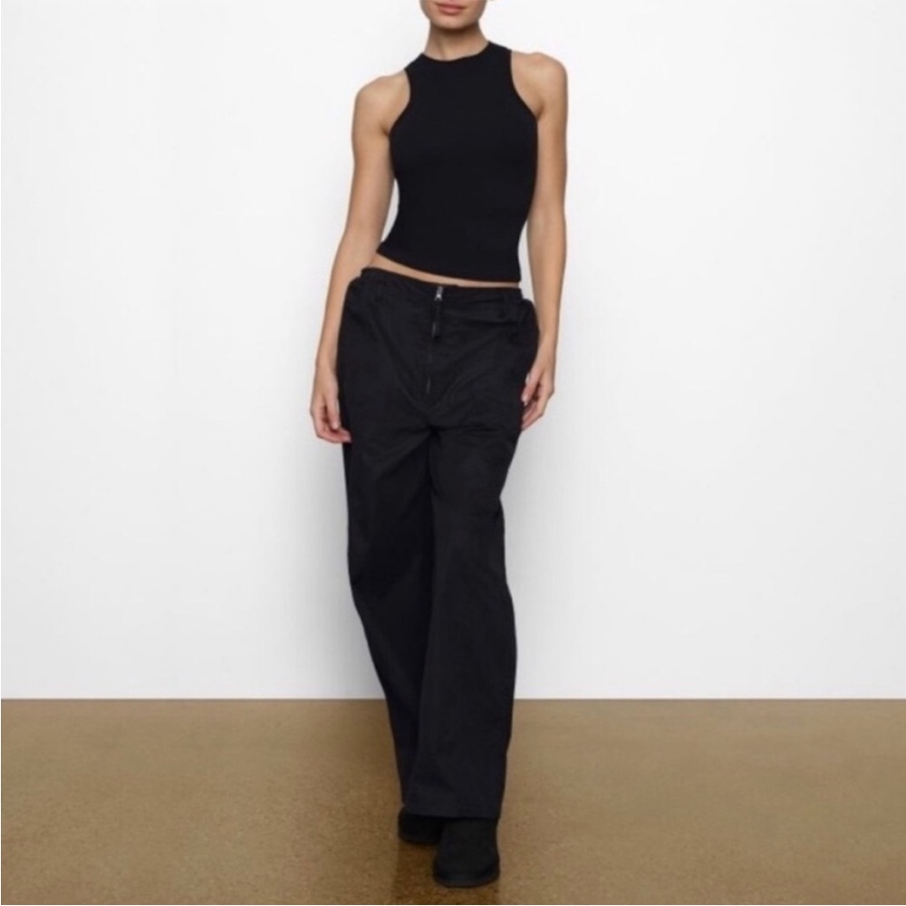 Skims zip Black Wide-Leg cargo Pants